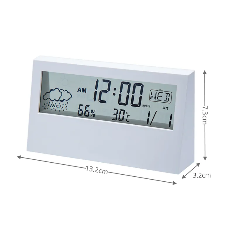 Sleek Minimalist Digital Alarm Clock with Temperature and Humidity Display