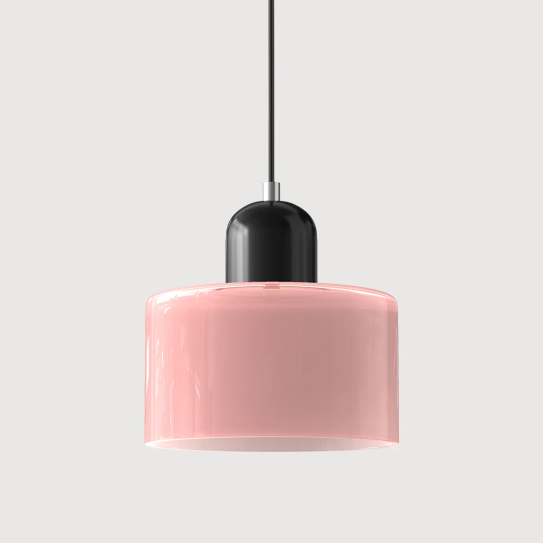 Retro Glass Shade Hanging Lamp with Adjustable Cable