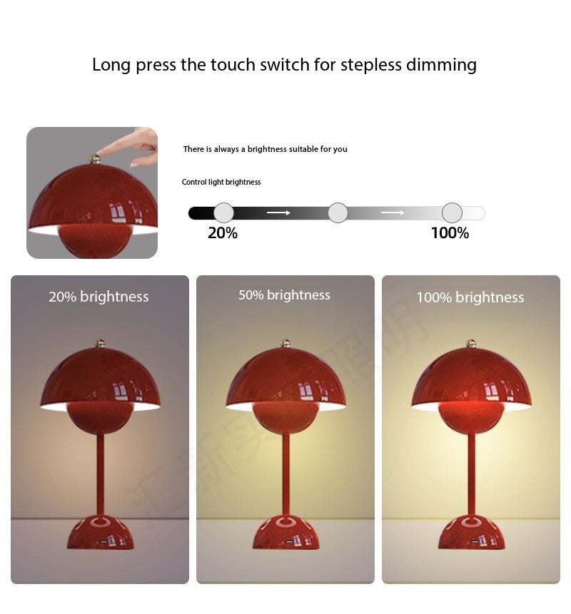 Rechargeable LED Touch-Control Table Lamp with 8 Color Options