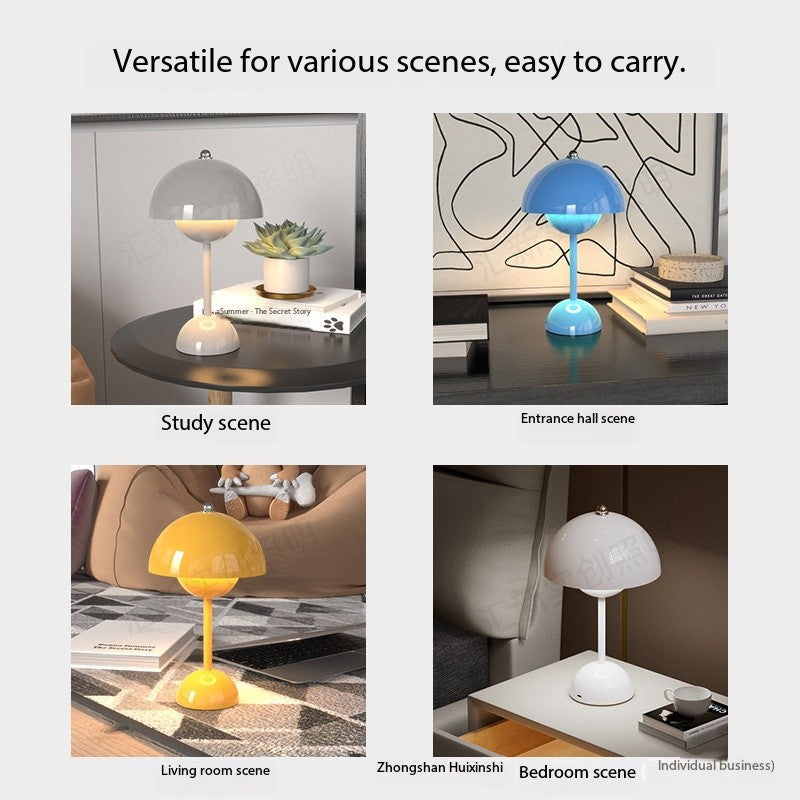 Rechargeable LED Touch-Control Table Lamp with 8 Color Options