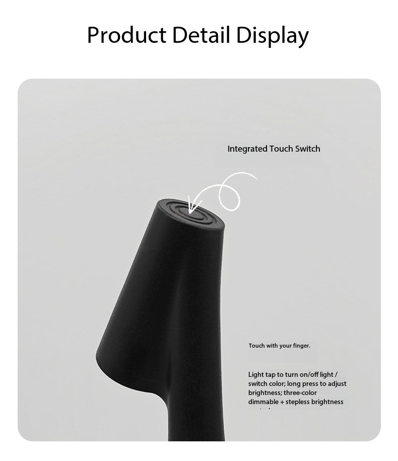 Rechargeable Touch Table Lamp with Dimming and Color Options