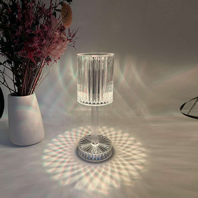 Rose-Shaped Touch-Activated Table Lamp with RGB Colors