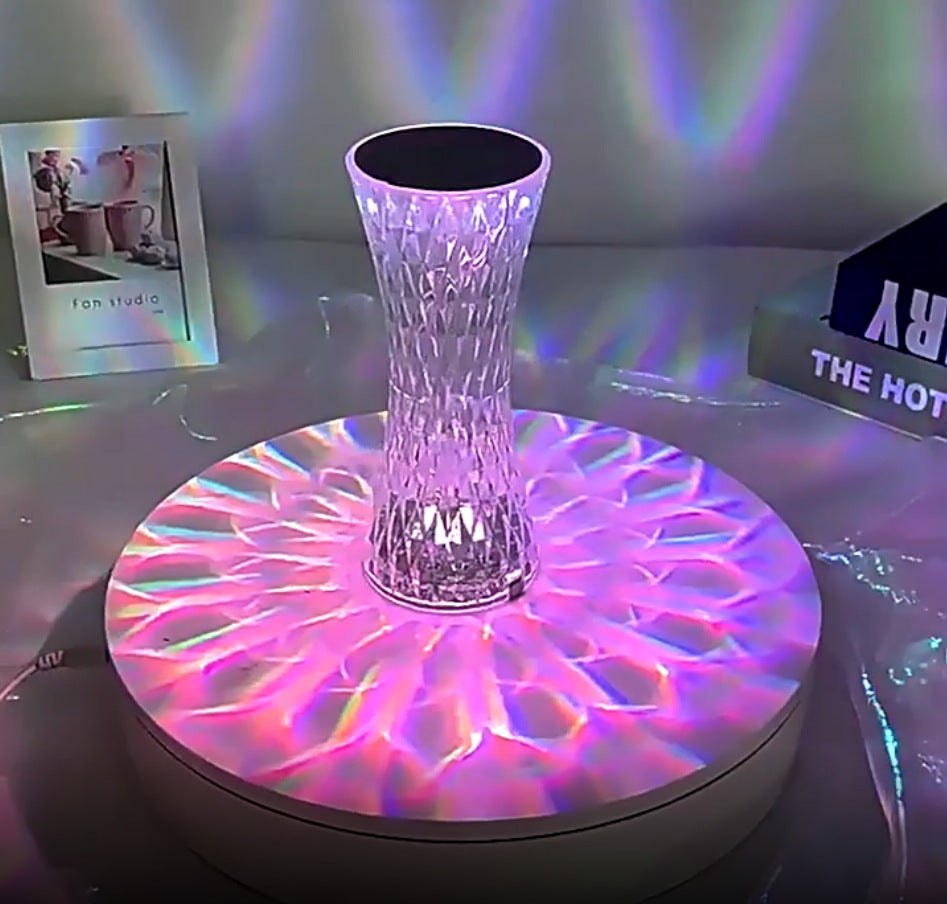 Rose-Shaped Touch-Activated Table Lamp with RGB Colors