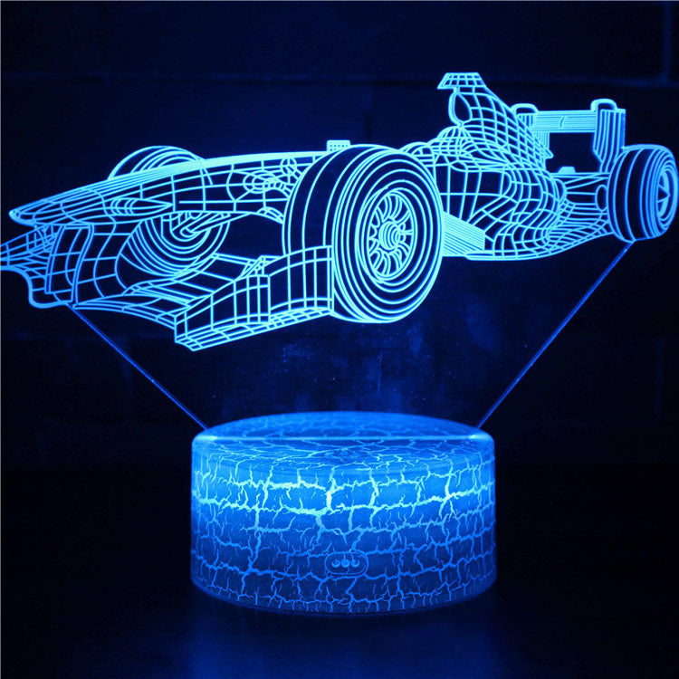 3D Sports Car LED Night Light with Dimming Function and USB Power