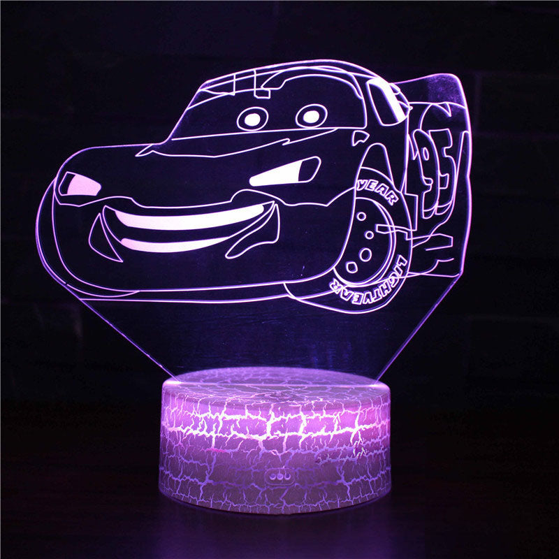 3D Sports Car LED Night Light with Dimming Function and USB Power