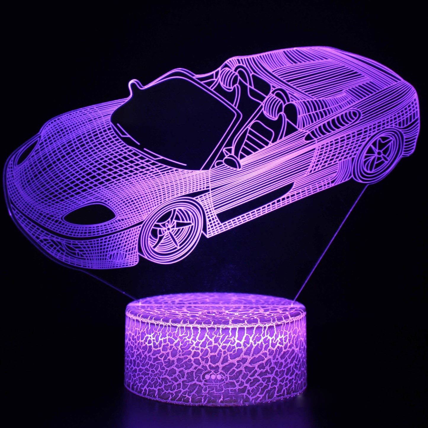 3D Sports Car LED Night Light with Dimming Function and USB Power