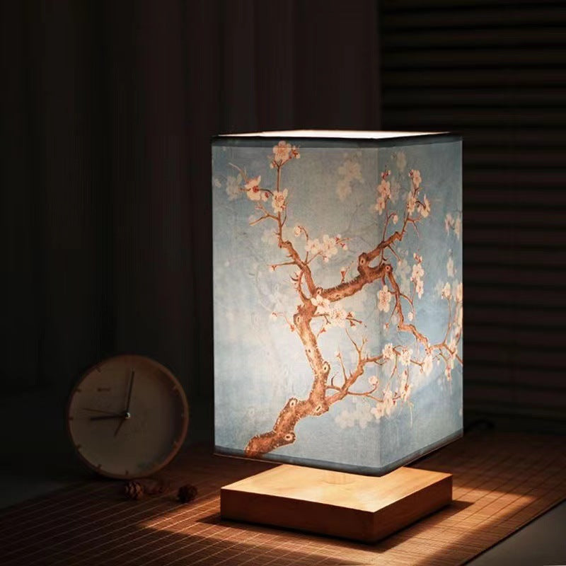 Chinese Style Retro Wood Table Lamp with Adjustable Warm Light