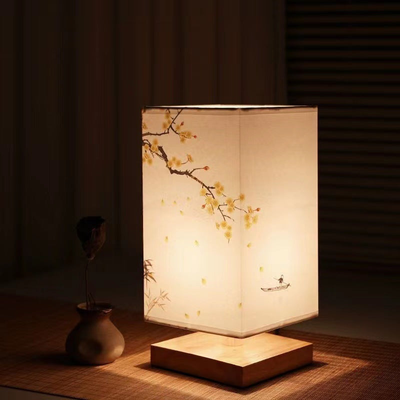Chinese Style Retro Wood Table Lamp with Adjustable Warm Light