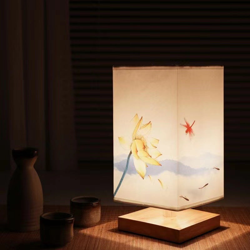 Chinese Style Retro Wood Table Lamp with Adjustable Warm Light