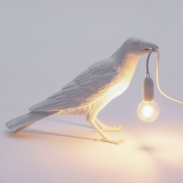 Bird-Shaped Resin Table and Wall Lamp