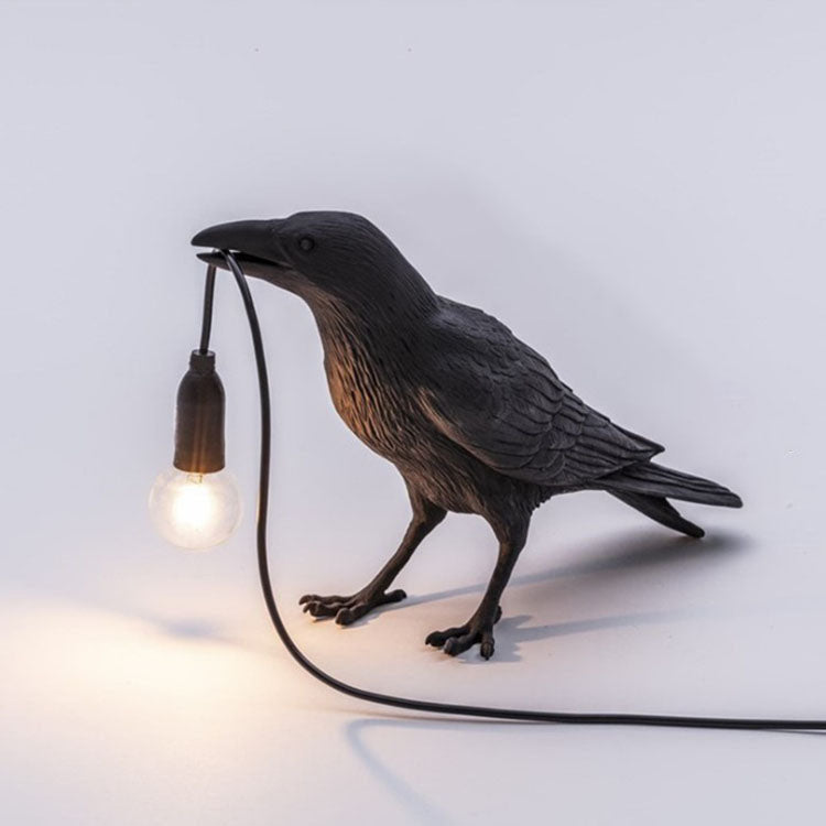Bird-Shaped Resin Table and Wall Lamp