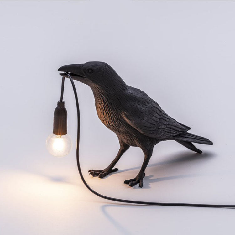 Bird-Shaped Resin Table and Wall Lamp