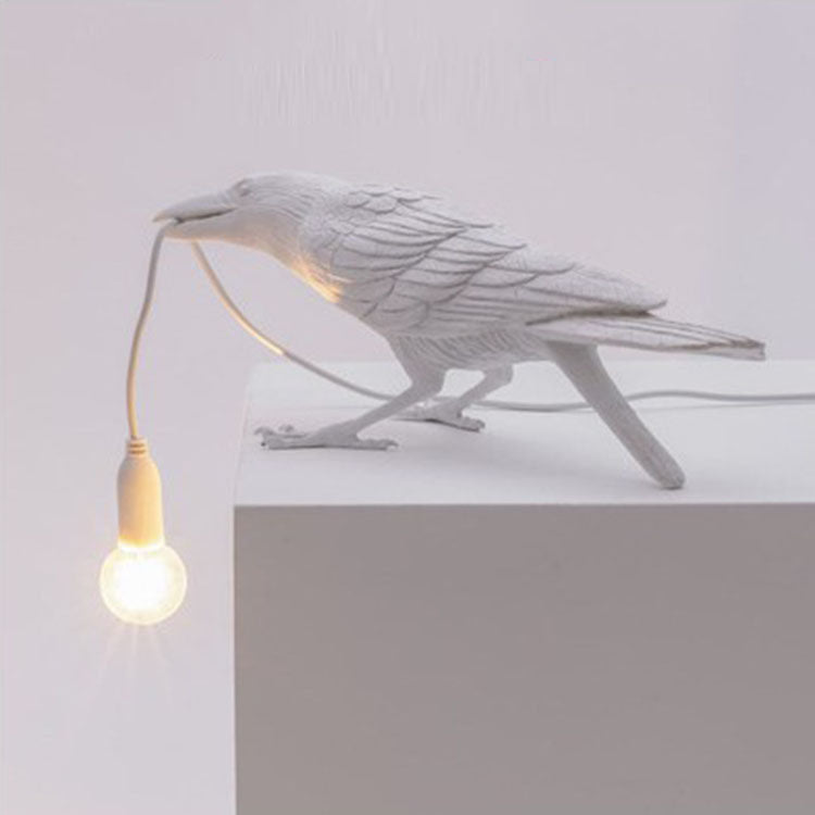 Bird-Shaped Resin Table and Wall Lamp