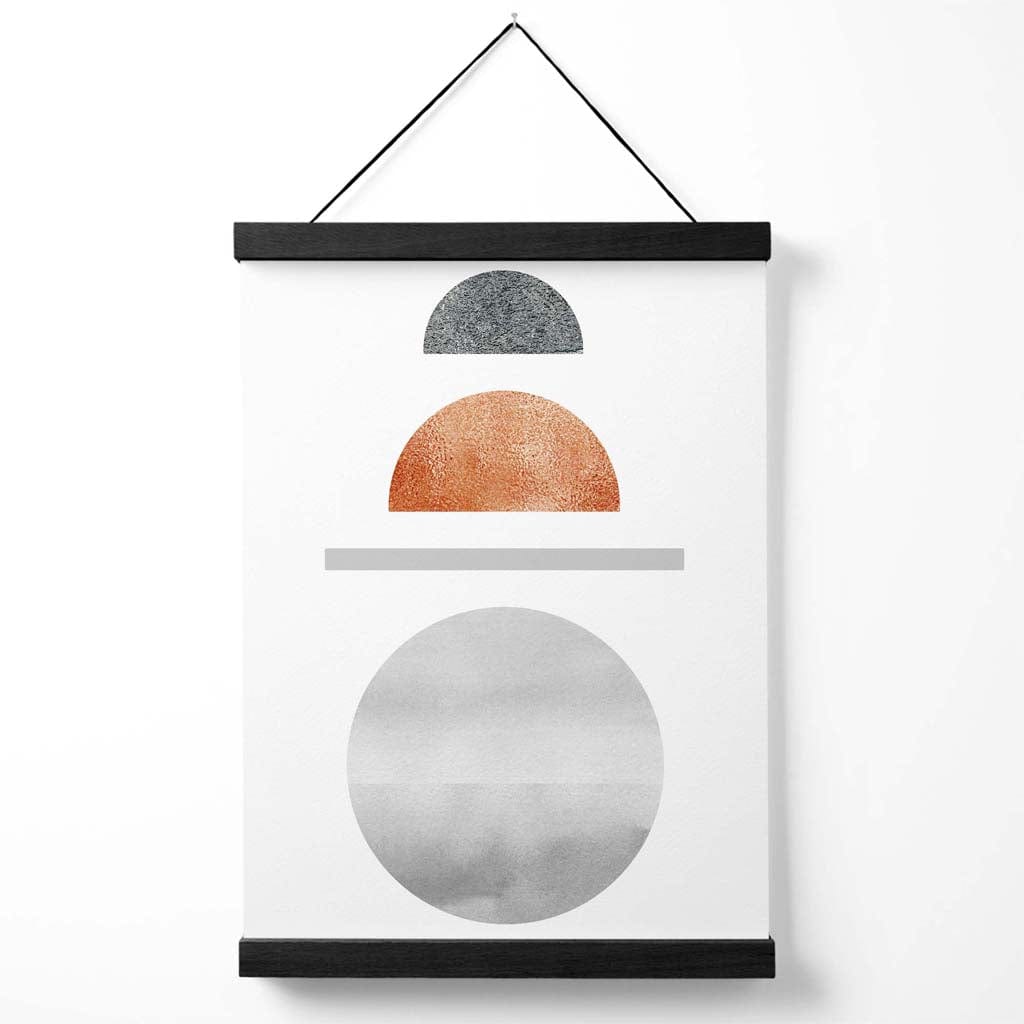 Copper and Gray Mid Century Geometric Poster