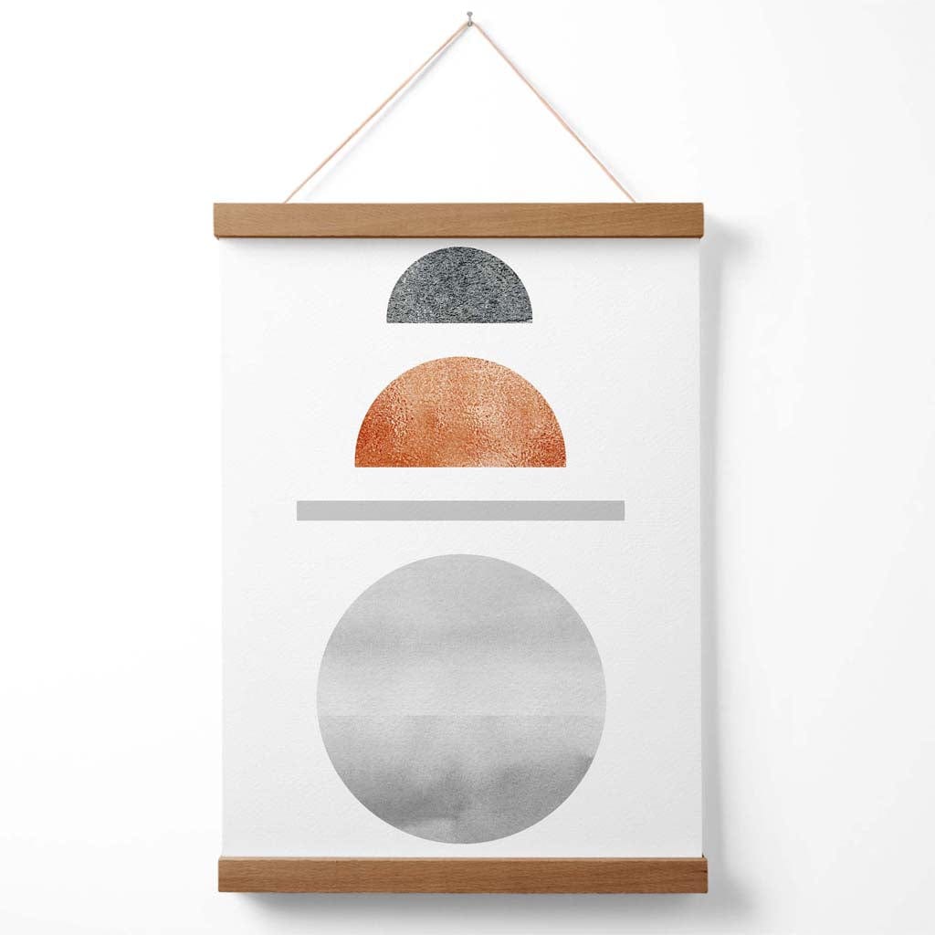 Copper and Gray Mid Century Geometric Poster