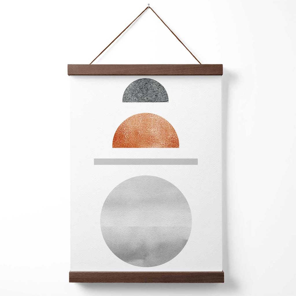Copper and Gray Mid Century Geometric Poster