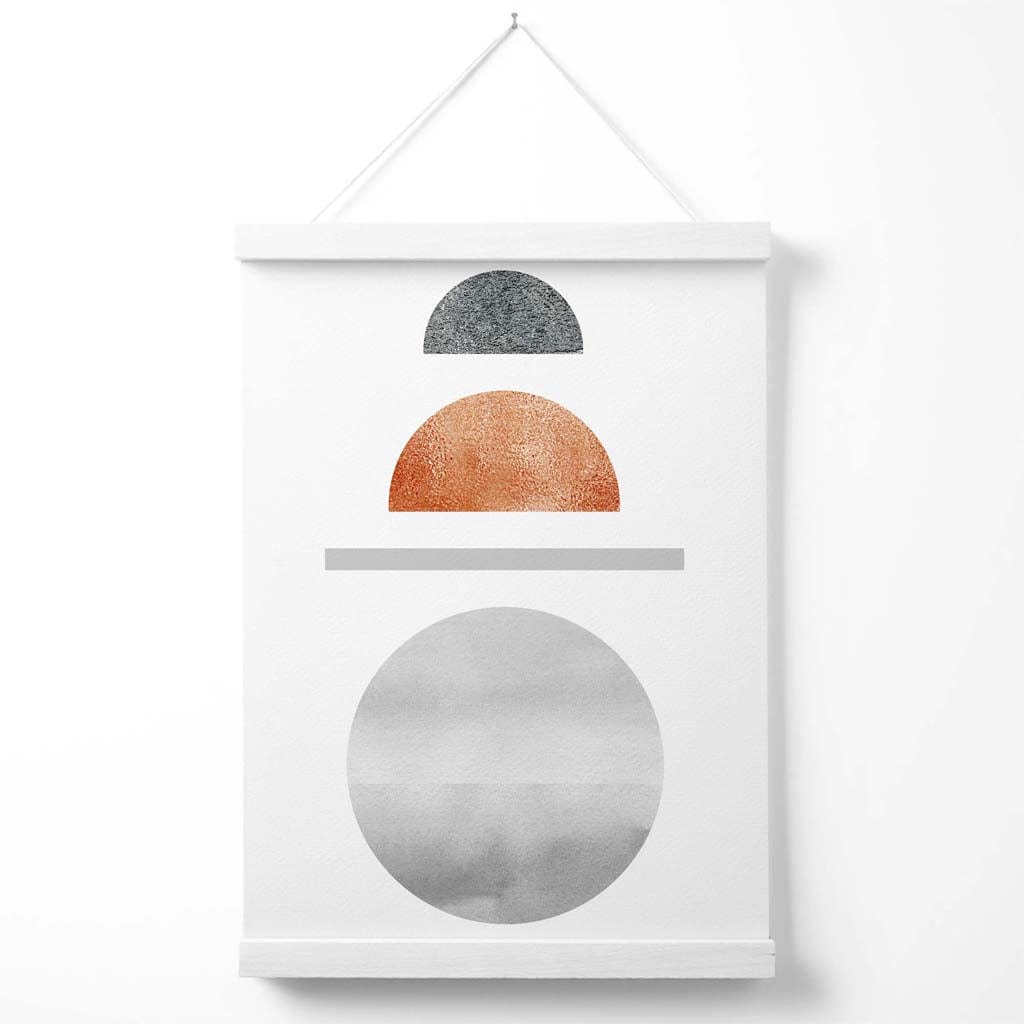 Copper and Gray Mid Century Geometric Poster