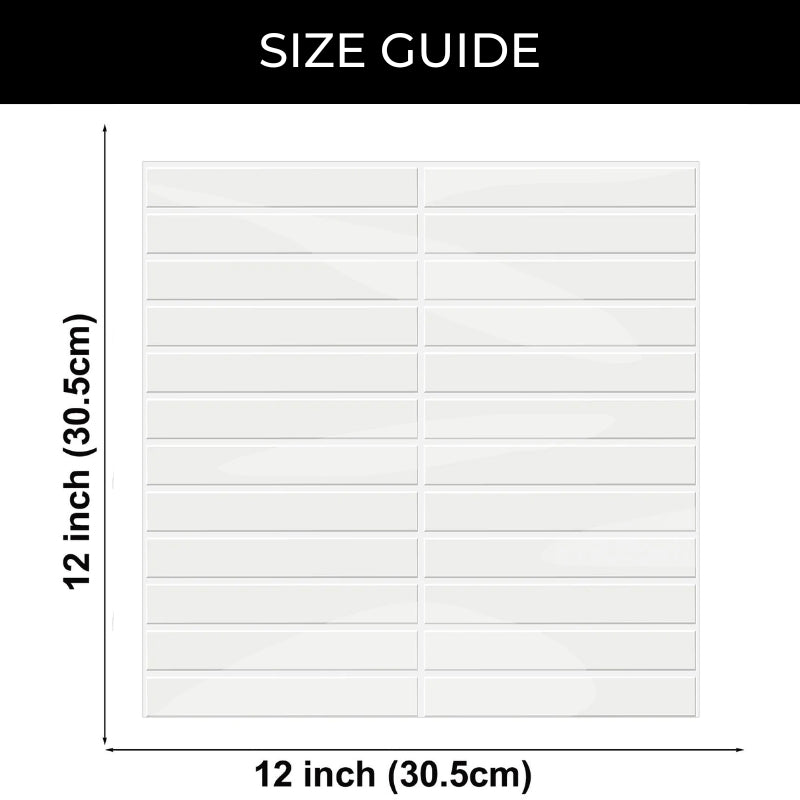 Self-Adhesive 3D Glossy White Kit Kat Tile Stickers