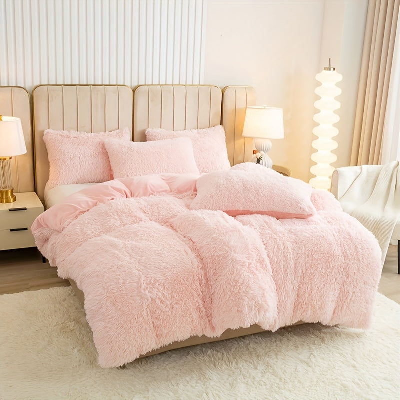 Ultra Soft Plush Duvet Cover Set with Zipper Closure