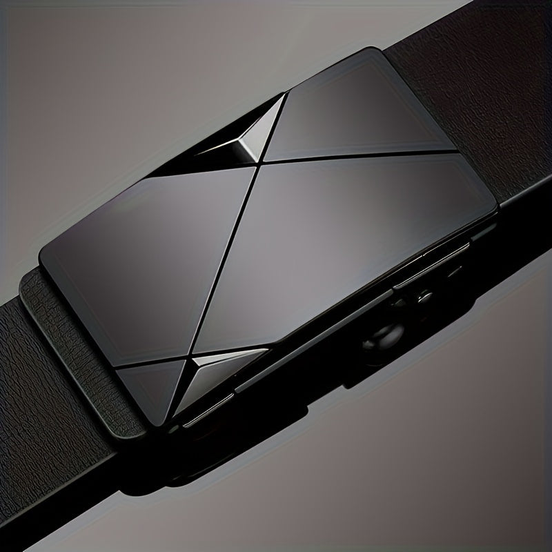 Men's Adjustable Genuine Leather Belt with Automatic Buckle
