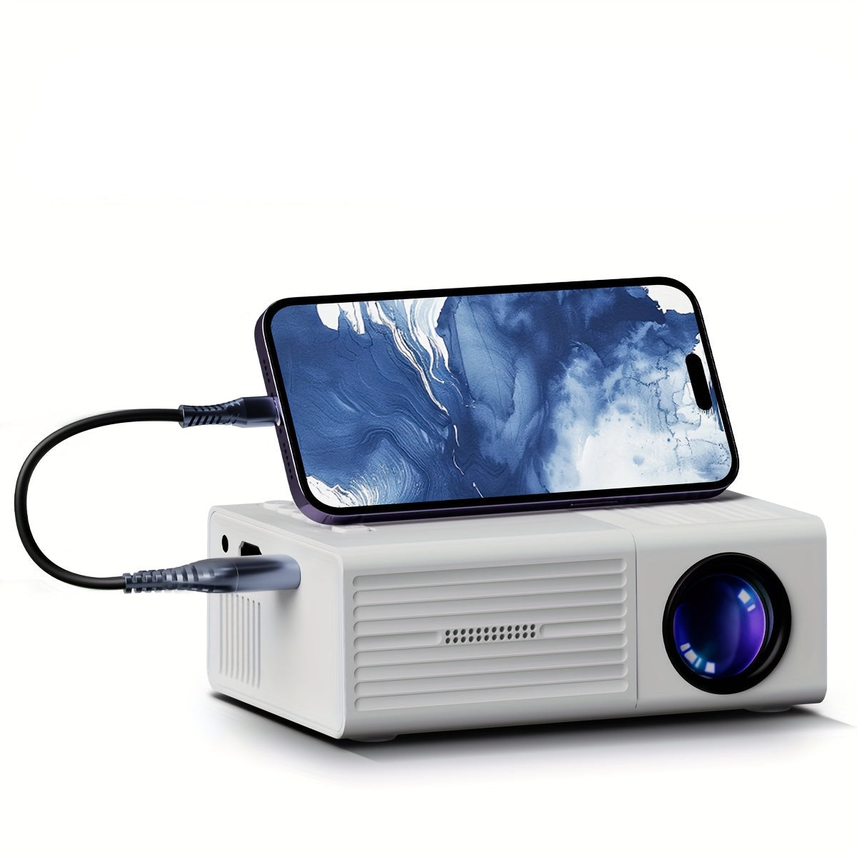 3000 Lumen Portable Mini Projector with HDMI and USB Connectivity