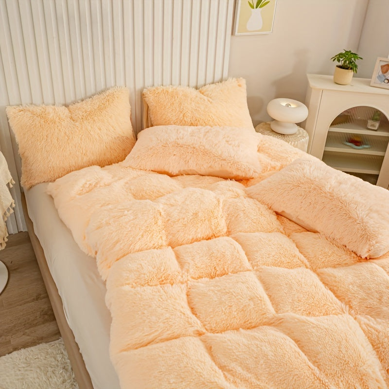 Ultra Soft Plush Duvet Cover Set with Zipper Closure