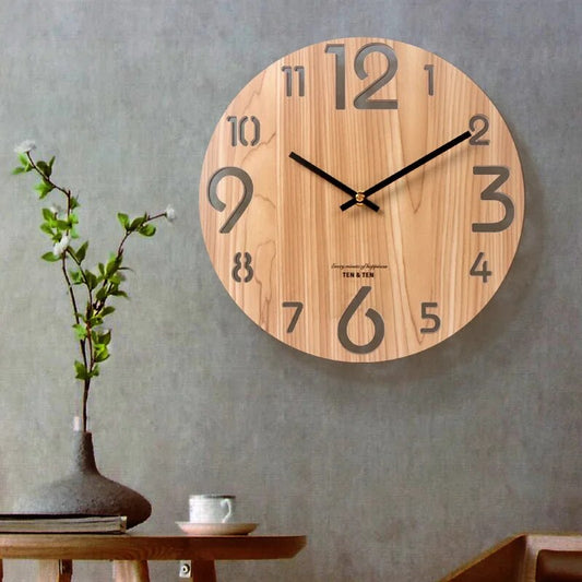 3D Wooden Wall Clock - Modern Scandinavian Design