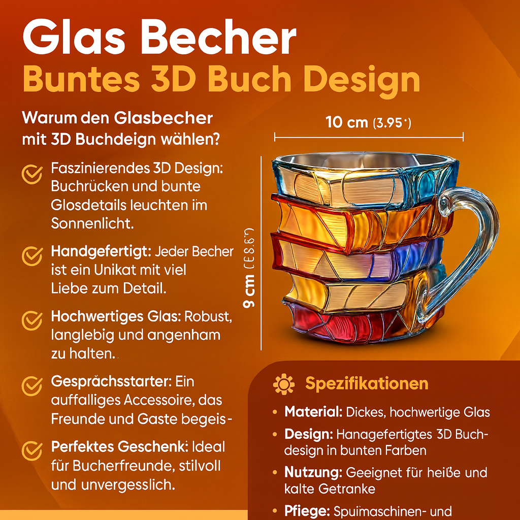 Colorful 3D Book-Stack Resin Mug for Coffee and Tea
