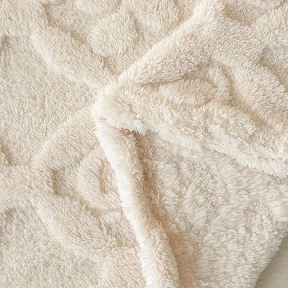 Leaf Embroidered Microfiber Fleece Blanket