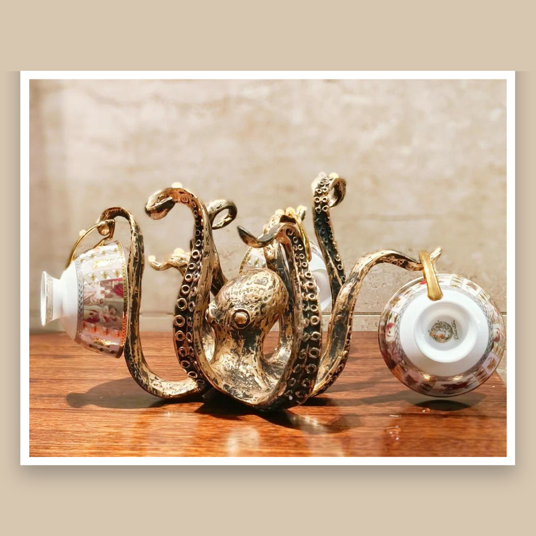 Antique Bronze Kraken Octopus Mug Holder