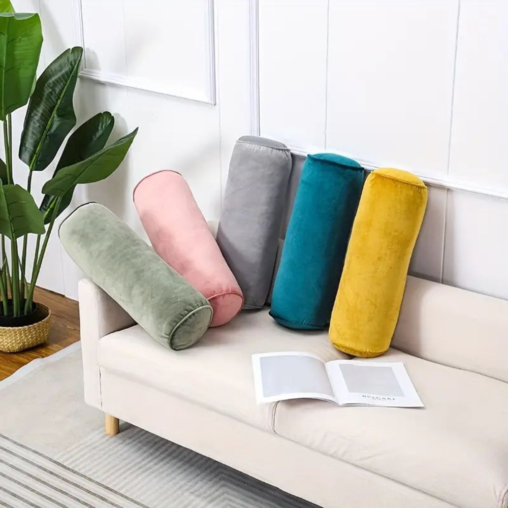 Plush Velvet Ergonomic Bolster Cushion
