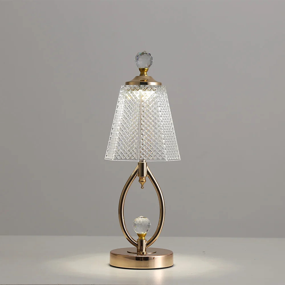 Vintage Crystal Table Lamp with Adjustable Lighting
