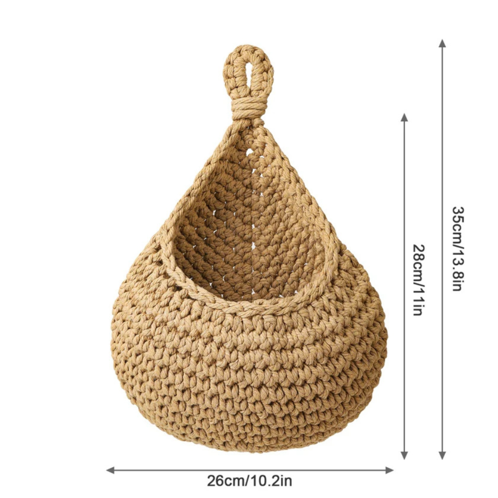 Handwoven Eco-Friendly Boho Hanging Basket