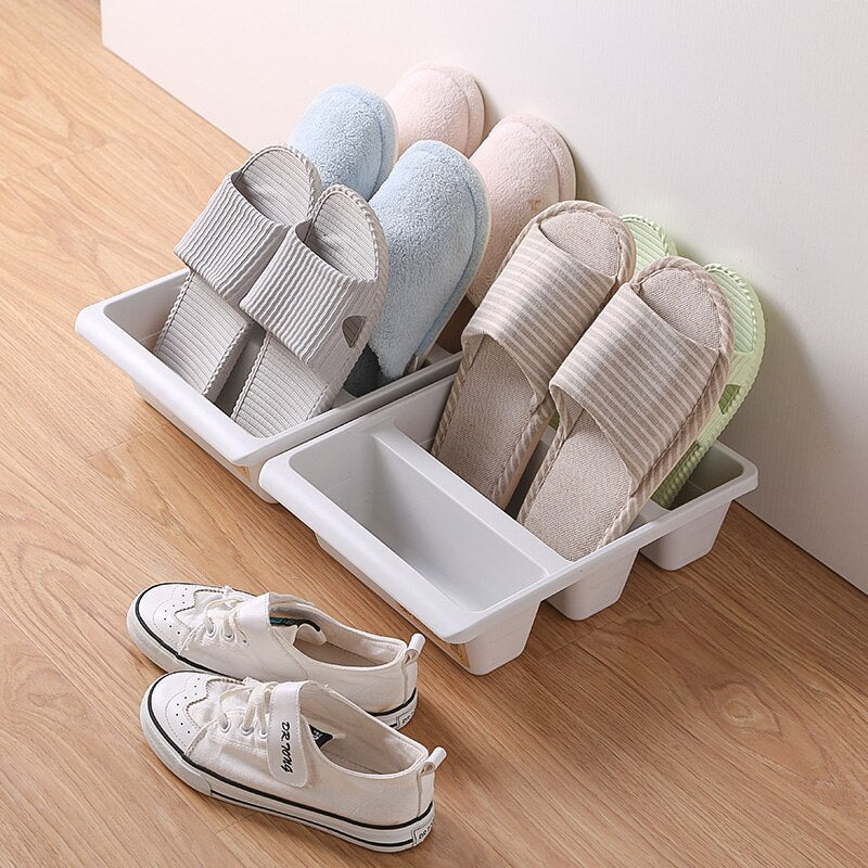 Upright Shoe Storage Organizer with Three Sections