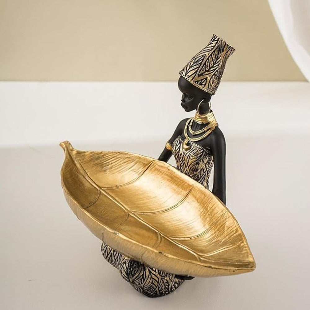 Elegant Black Female Figure Jewelry Holder