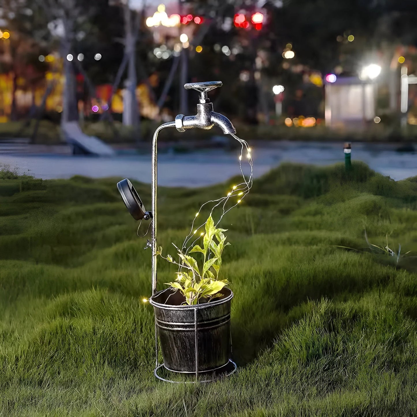 Solar-Powered Outdoor Garden Tap Light