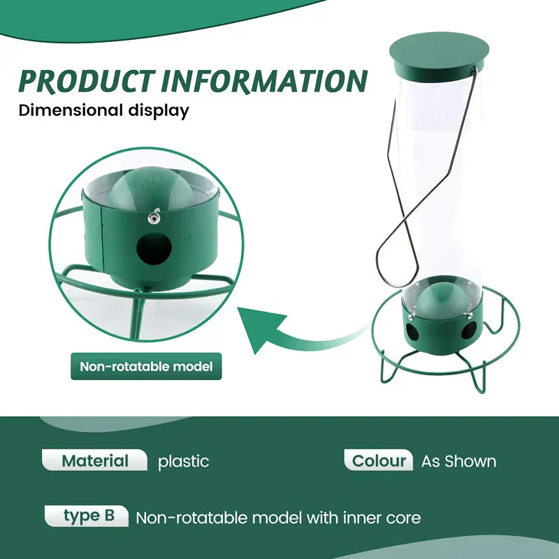 Squirrel Proof Metal Bird Feeder with Rotating Perch and Large Capacity