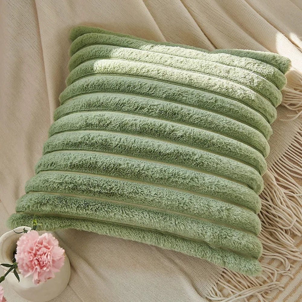 Green Faux Fur Fluffy Cushion Cover