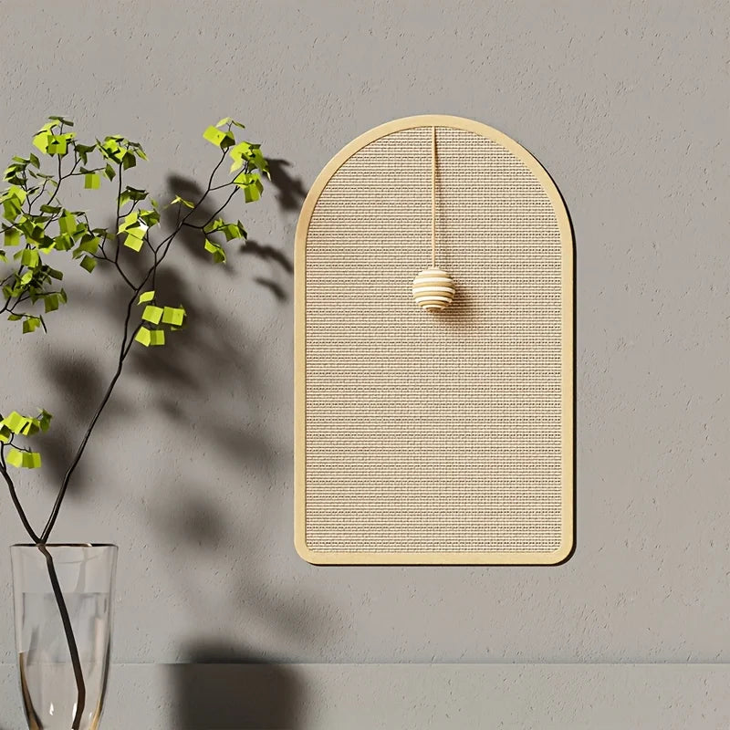 Sisal Wall Mounted Cat Scratch Pad with Hanging Toy