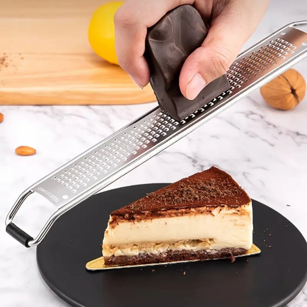 Stainless Steel Long-Handled Grater with Wooden Handle