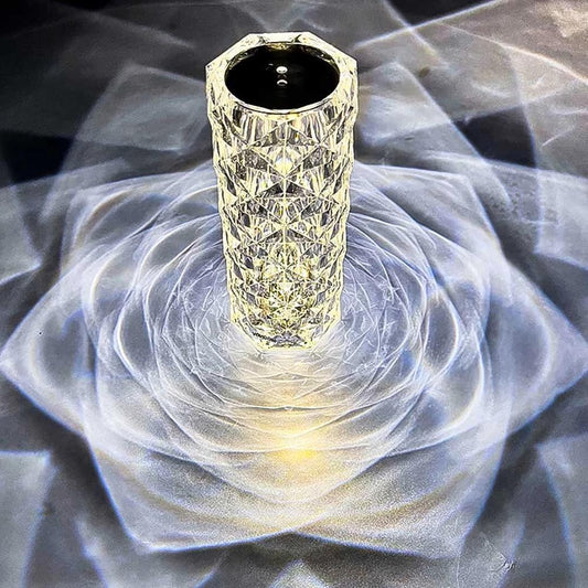 Crystal Touch Table Lamp with Rose-Shaped Silhouette