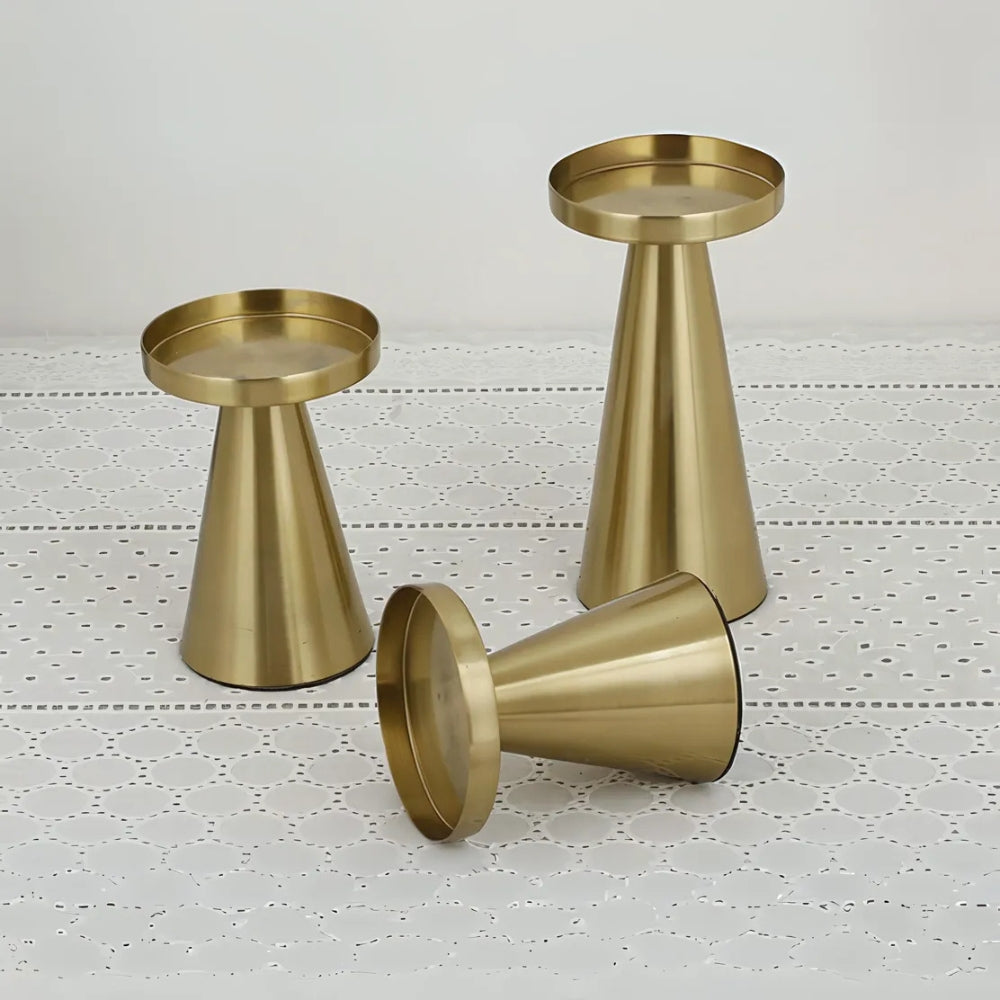 Handcrafted Brass Candle Holders Set of 3