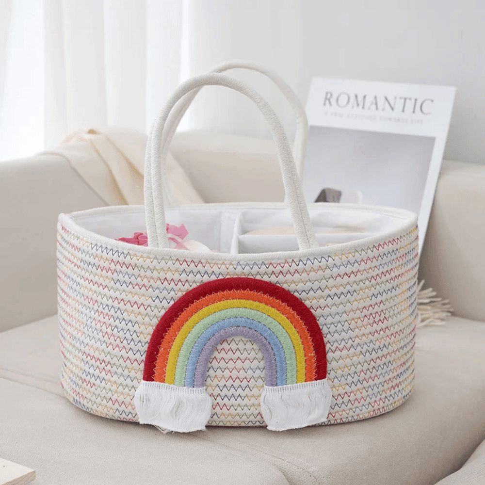 Cotton Rope Baby Caddy Organizer with Removable Divider