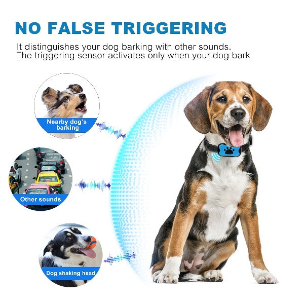 No-Shock Adjustable Anti-Bark Dog Collar with Sound and Vibration