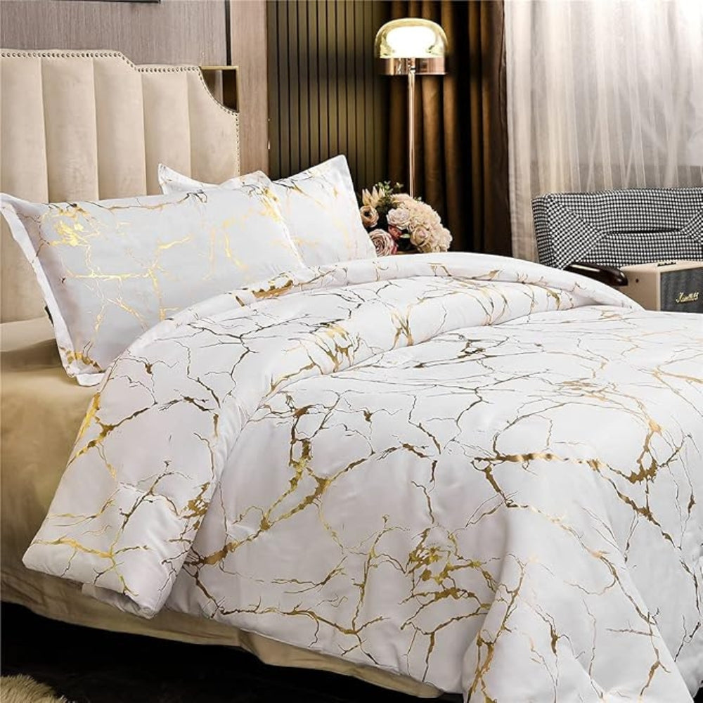 Lux Marble Duvet Cover Set with Pillowcases