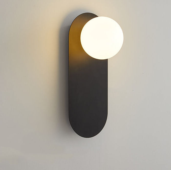 Nordic Minimalist Oval Wall Sconce with Frosted Glass Globe
