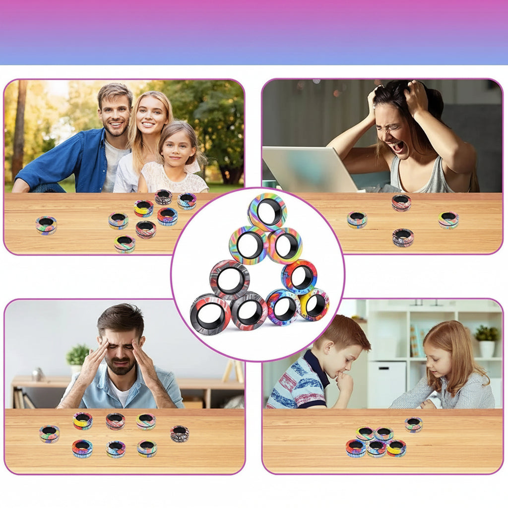 Magnetic Fidget Ring Spinner for Tactile Engagement