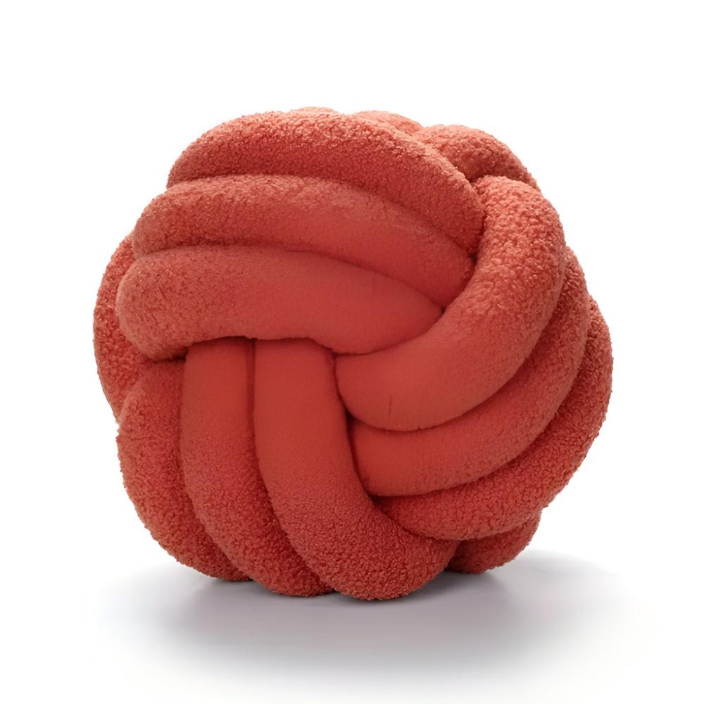 Knotted Lambswool Boucle Cushion with Flower Design