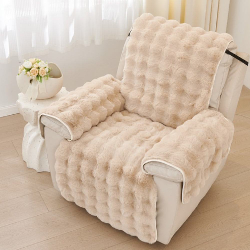 Faux Fur Recliner Sofa Cover - Soft, Pet-Friendly Slipcover