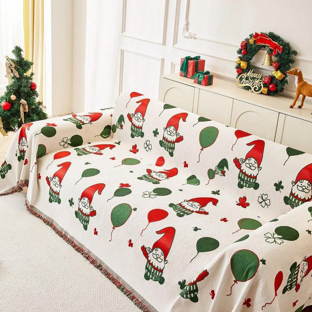 Festive Quilted Christmas Sofa Cover